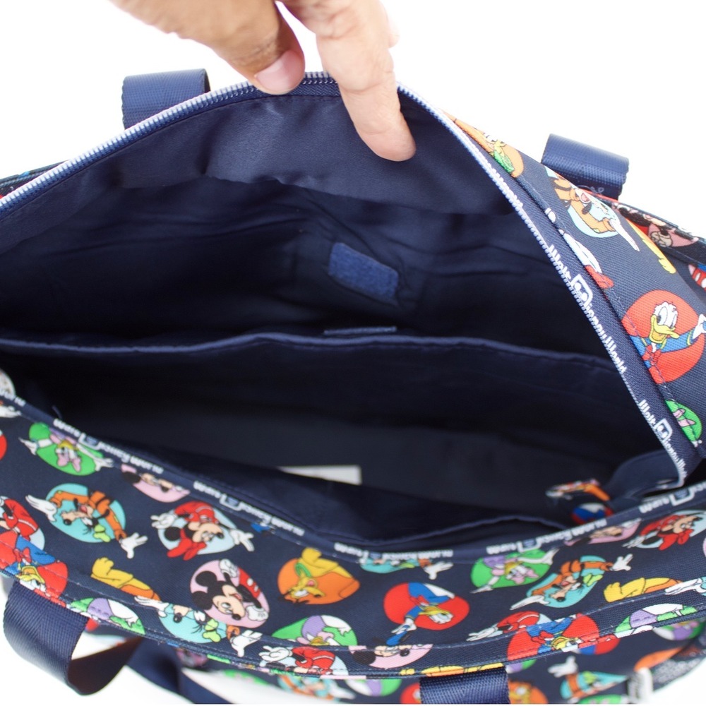 Walt Disney World Tote Laptop Bag Blue Mickey Friends Travel Parks Vacation Chic - Picture 8 of 13